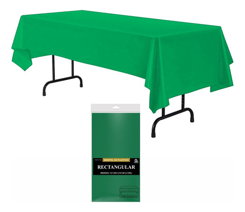 Mantel Rectangular Plástico Fiesta Amscan Color Verde Bandera