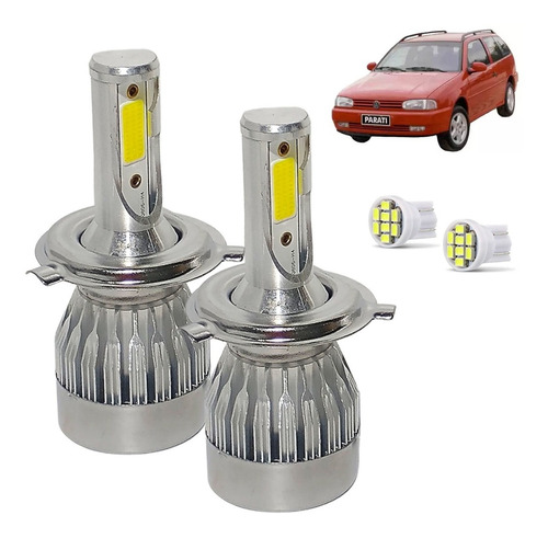 Kit Lâmpada Super Led Farol Alto Baixo Parati Bola G2 96/99 