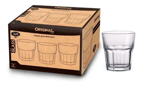 Copo 310 ml Refresco Água Suco Refrigerante Whisky jogo com 6 unidades Original Line