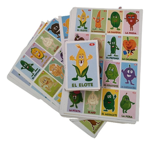 Juego Lotería Frutas Escolar Didáctica Niño Niña