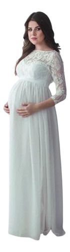  Vestido Largo Maternal De Boda Civil Para Embarazadas