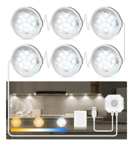 Luces Led Con Sensor De Movimiento Para Cocina Y Armario