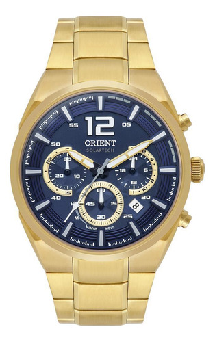 Relógio Orient Mgssc055 D2kx Solar Cronógrafo Dourado