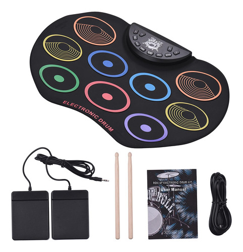 Batería Electrónica Con Baquetas Y 9 Pads Para Uso