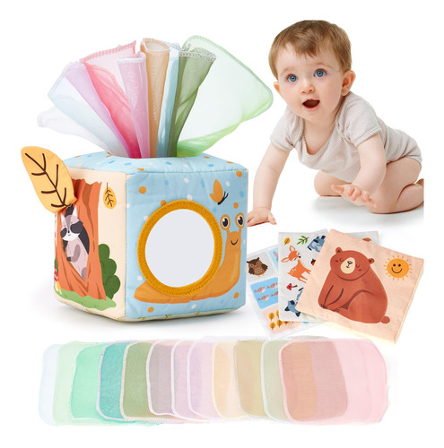 Hahaland Caja De Panuelos Para Bebe, Juguetes Montessori Par