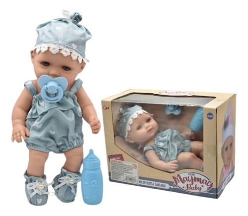 Muñeca Bebe De Goma Con Adsesorios 30 Cm
