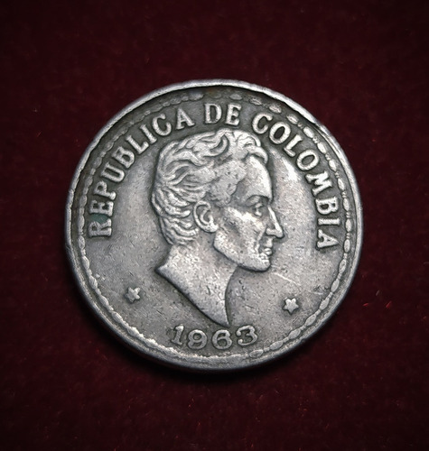 Moneda 20 Centavos Colombia 1963 Km 215 Bolivar 