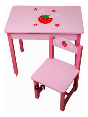 Conjunto Mesa Y Silla Infantil De Madera Con Aroma