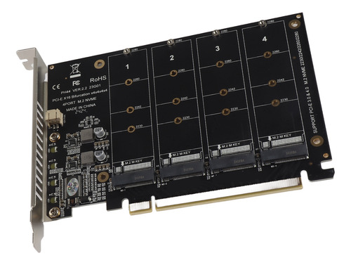Tarjeta De Adaptador 4 Puerto M.2 Nvme Ssd A Pcie X16 M Key