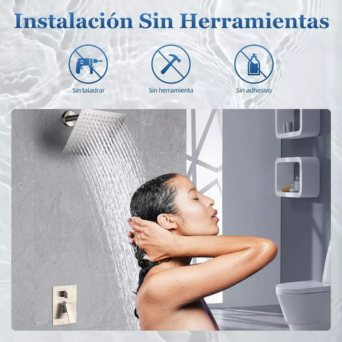 Plato Ducha Cuadrado Acero Inoxidable 25 Cms