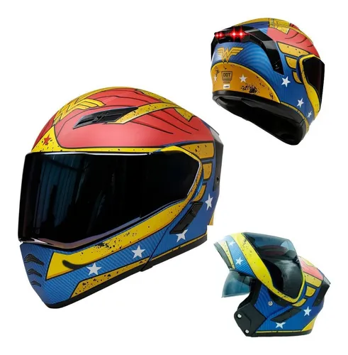 Casco Moto Mujer Rojo