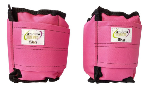 Imagem 2 de 3 de Tornozeleira / Caneleira 5 Kg + Halteres 5 Kg Feminino Rosa