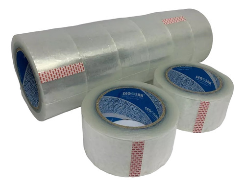  Pack 6 Cintas Embalaje Transparente Premium 100mts X 5.5cm 