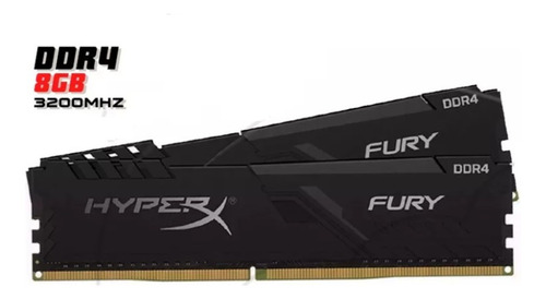 Memoria Ram Kingston Hyperx Fury 8gb Ddr4 3200mhz Negro