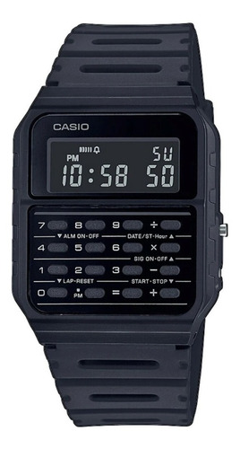 Reloj Casio Calculadora Vintage Ca-53wf-1b Casiocentro Malla Negro Bisel Negro Fondo Negro