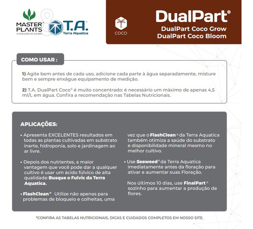 Fertilizante Dualpart Coco Bloom 5l Flora Coco Gh Base 1l