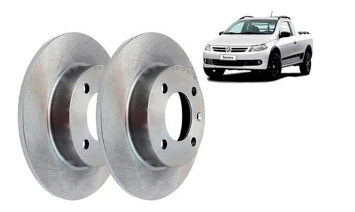 Imagen 4 de 5 de Kit Discos+ Pastillas Traseras Saveiro Trend 14/ Sis Girling