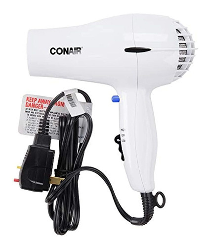 Secador De Pelo De 2 Velocidades, Color Blanco Conair 047w