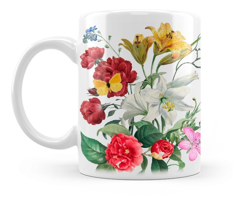 Caneca Xícara Coleção Retrô Classics Flores Floral Vovó Vó