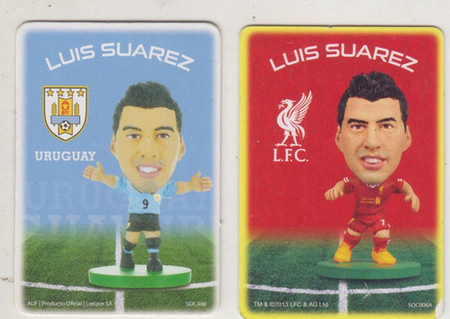 Futbol 2 Tarjetas Lotizen Luis Suarez Seleccion Y Liverpool