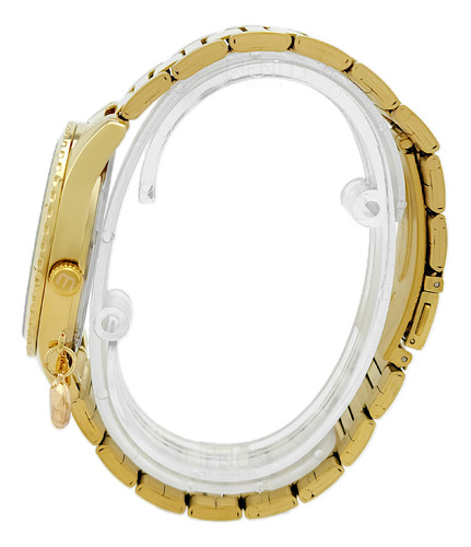 Relógio De Pulso Mondaine Com Corria De Aço Inoxidável Cor Dourado - Fondo Branco
