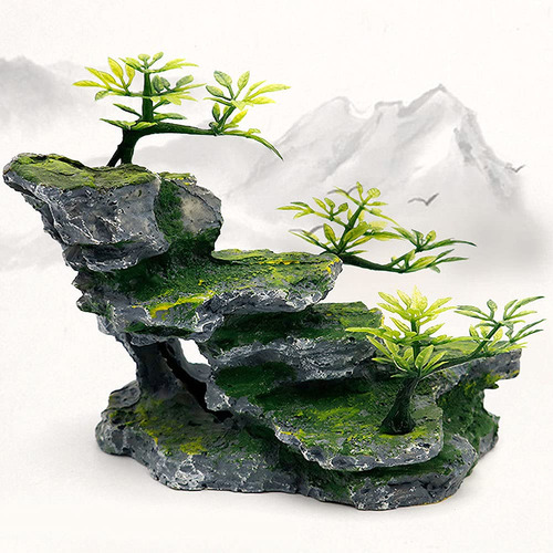 Decoracion Acuatica Realista Con Cueva De Roca