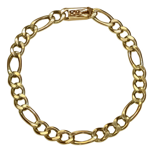 Pulseira Groumet 3 Em 1 Ouro 12k - 21 Cm