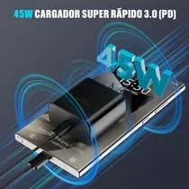 Comprar Cargador Samsung 45w Cargador Tipo C Cargador Carga Rapida Cargador Carga Súper Rápida Tipo C 45w Para Samsung S22 S23 S24 Ultra + Cable De Tipo-c A Tipo-c 2metro Color Negro Jeeyee