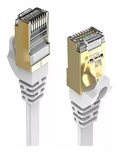 Cable Ethernet Deface Cat 8 100ft Conector Rj45 -blanco