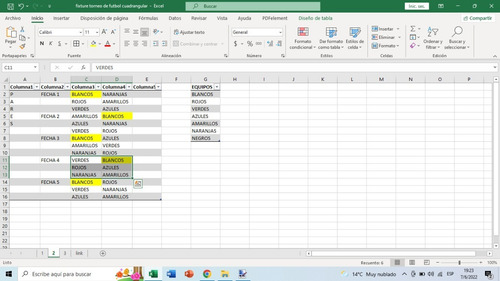 Base De Datos Fixture Torneo De Futbol Cuadrangular