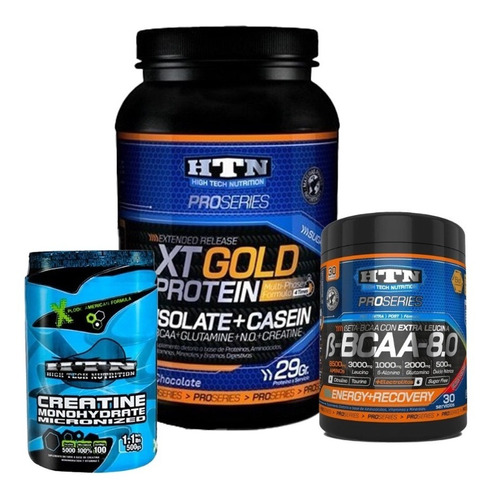 Proteina Xt Gold 2lbs + Creatina 500 Gr + Bcaa 360 Gr - Htn