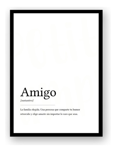 Poster Imprimible Amigo Definicion Poster Decorativo Amistad