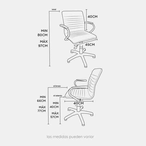 Imagen 3 de 10 de Sillón Oficina Pc Escritorio Brazos Cromados Envio Gratis