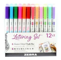 Comprar Marcadores Dual Zebra Resaltadores Mildliner Lettering12 Und