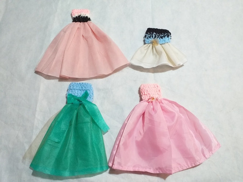 Ropa Vestido Para Barbie O Similar Muñeca X4 Unidades Oferta