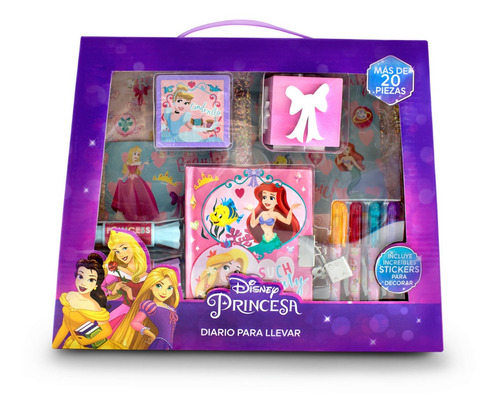 Diario Para Llevar Princesas Disney Regalo Niñas Calcomanías