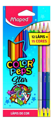 Lápis De Cor Maped Color'peps Star 12+3duo 15 Cores