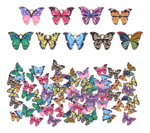 90 Dije Mariposa 9 Color Para Hacer Joya Colgante Aleacion