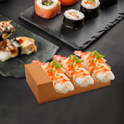 Wood Sushi Tacos Soporte De Sushi Rollo Hand Marrón Claro