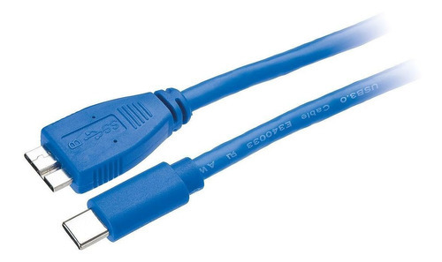 Cabo Usb 3.0 Tipo C X Micro B - 1m Cor Azul