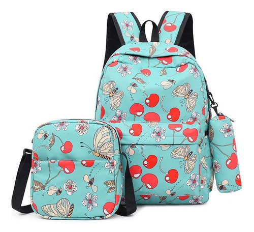 Kit De Mochila Escolar Con Estampado De Animales Y Plantas P