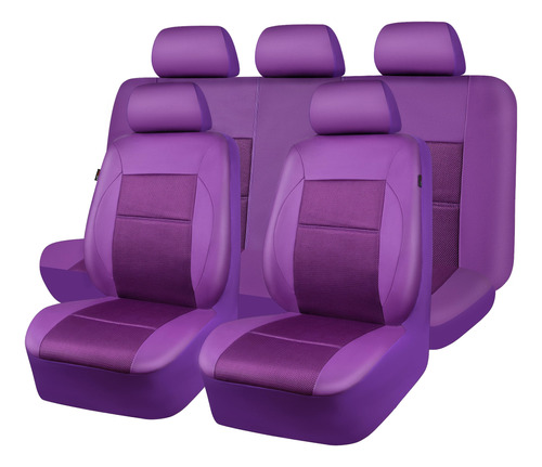 Car Pass Fundas De Asiento De Cuero Moradas, Universales, Ca