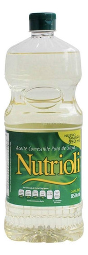Aceite De Cocina Nutrioli Puro De Soya Paquete De 3 Piezas De 850 Ml C/u Cocina Desayuno Cena Negocio Restaurante Casa