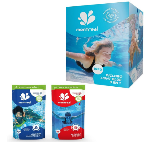 Kit Tratamento Piscinas Com Algicidas Manutenção E Choque