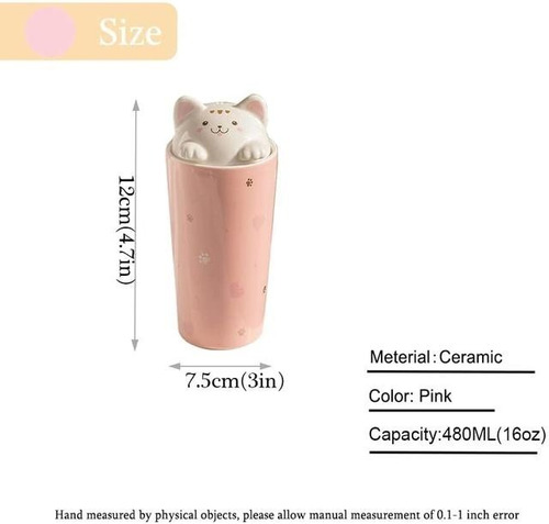 Imagen 7 de 9 de Un Mug Taza Tazón Gatito Kawaii Con Bombilla