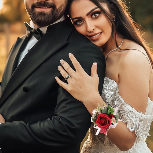 Ramillete Rojo Artificial Para Muñeca De Novia