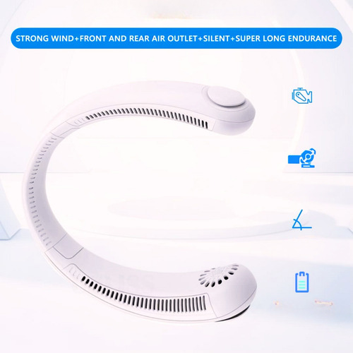 Ventilador Portátil De Cuello Para Colgar Con 3 Velocidades De Viento Refrigeración A 360 Ventiladores Sin Aspas Batería Recargable