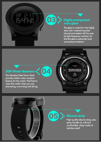 Imagen 6 de 9 de Reloj Sumergible Skmei Deportivo S Shock Moderno Fashion