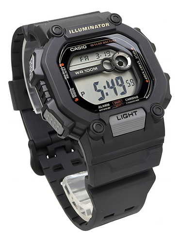 Reloj Casio Hombre W-737hx-1a Batería 10 Años Sumergible Luz Color De La Malla Negro Color Del Bisel Negro Color Del Fondo Natural