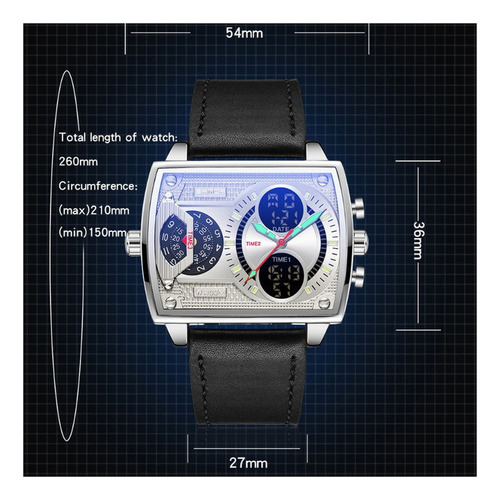 Relojes Electrónicos Sanda 6032 Con Cronógrafo Cuadrado